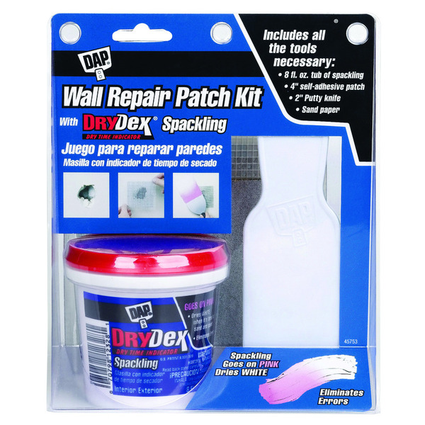 Dap Wall Repair Patch Kit, 8 fl oz, Pink/White 12345
